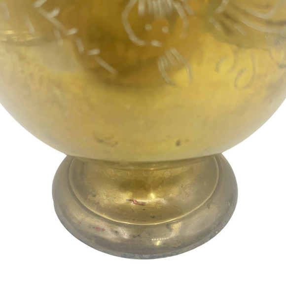 Vintage Brass Pitcher with Floral Design Engraved - Picture 4 of 11